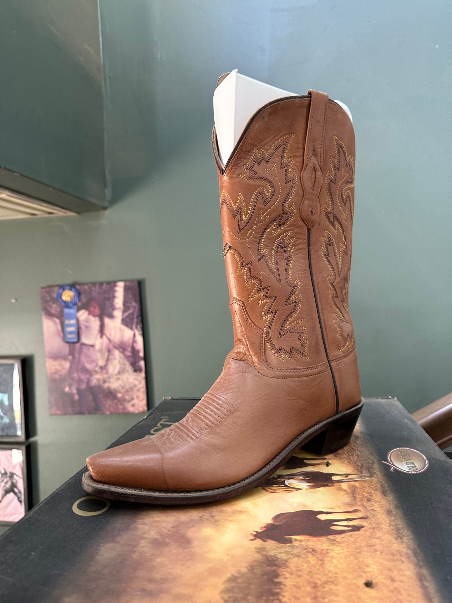 Western Horseback Riding Boots - Brown embroidery/Brown toe