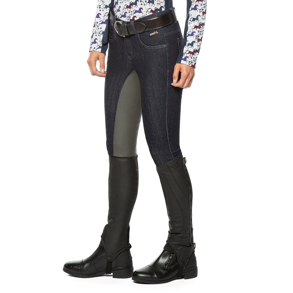 Full Seat Stretch Denim Blue Jeans Horse Riding Dressage Breeches