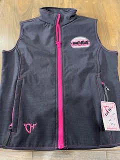 Cowgirl Hardware Triple Horse Soft Shell Vest Youth Smoke