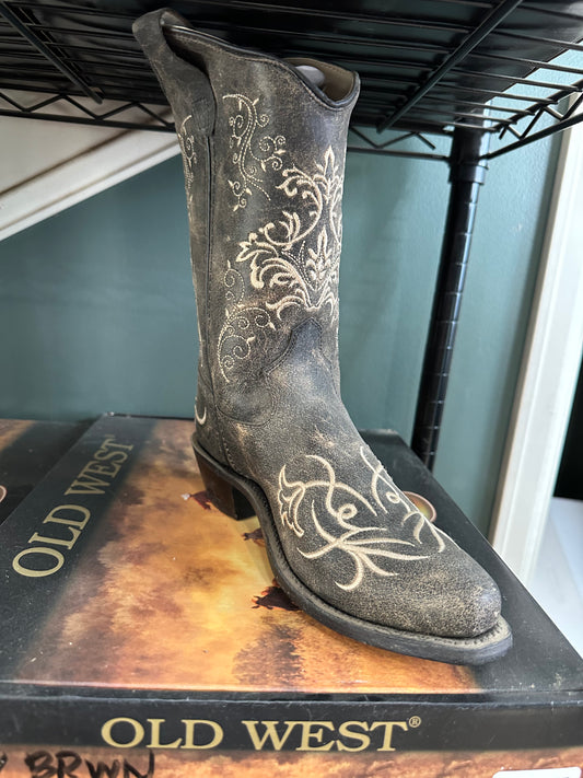 Western Horseback Riding Boots - Dark brown embroidery