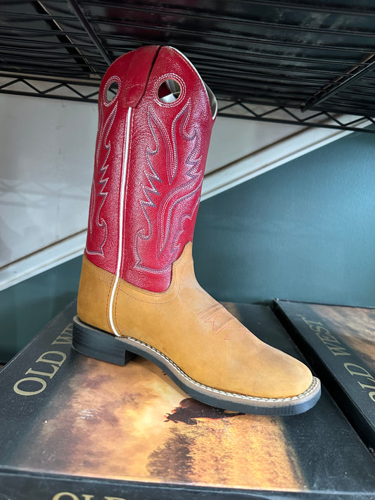 Western Horseback Riding Boots - Red/Brown toe