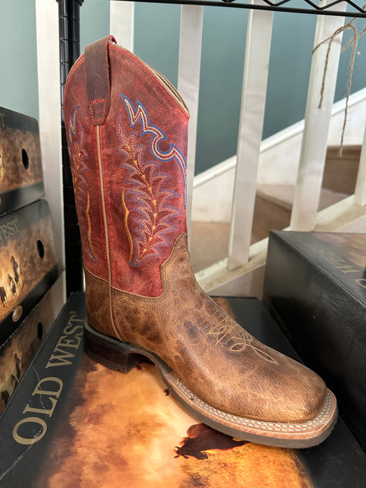 Western Horseback Riding Boots - Red/Brown Toe