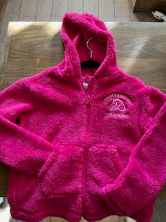 Denver Equestrians Riding School Kids Sherpa Zip Up Hoodie Pink