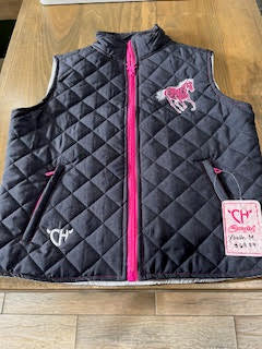 Cowgirl Hardware Ride Horse Quilted Vest Youth Vest Grey