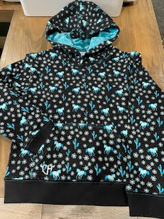 Cowgirl Daisy Rider Pullover hoodie Youth Turq