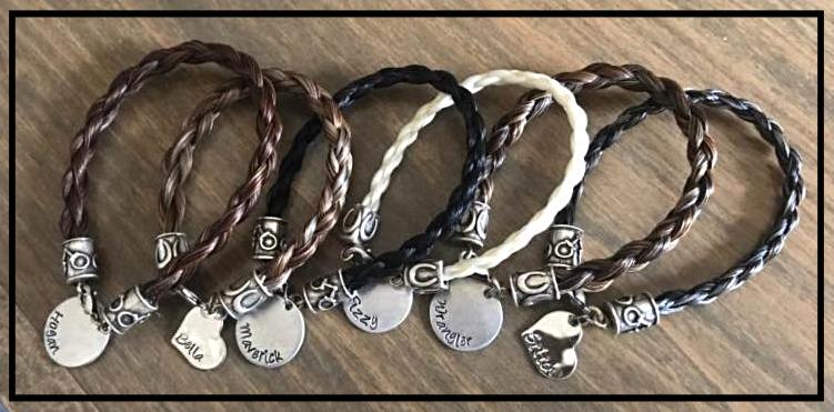 Red Memorial Horse Hair Bracelet